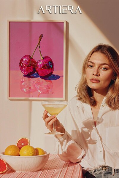 HİGUERA Maximalist Cherries - Πίνακας Κουζίνας με Ξύλινο Πλαίσιο, Διακόσμηση ...