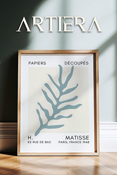 HİGUERA Σειρά Matisse Paper Cuttings Τυρκουάζ αφηρημένο φύλλο ζωγραφική τοίχο...