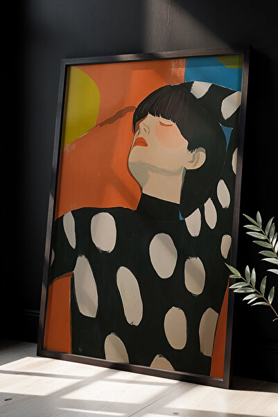 HİGUERA Γυναικεία φιγούρα με μωσαϊκό πολύχρωμο και δυναμικό σχέδιο Πίνακας με...