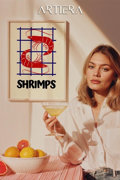 HİGUERA Τυπογραφία Μοντέρνα Μεσογειακή Ιταλική Ζωγραφική Κουζίνας με Ξύλινο Π...