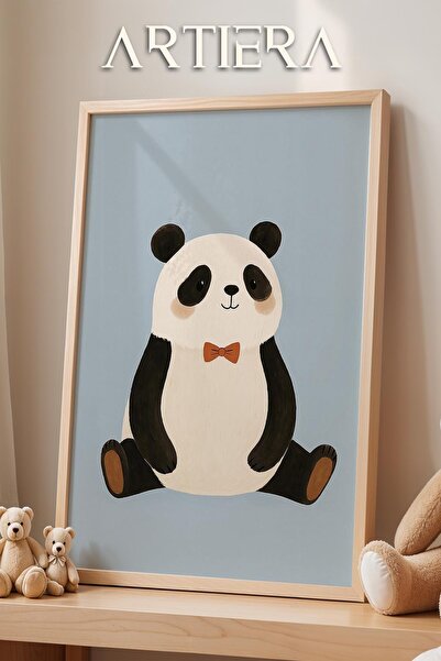 HİGUERA Cute Panda Blue Background Baby Boy Διακόσμηση Παιδικού Δωματίου Ζωγρ...