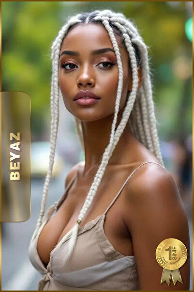 TAM TARZ Fiber Synthetic Hair for African Braid Rasta and Box Braid - White