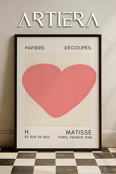 HİGUERA Matisse Paper Cuttings Series Dusty Pink Heart Pictură de perete cu r...