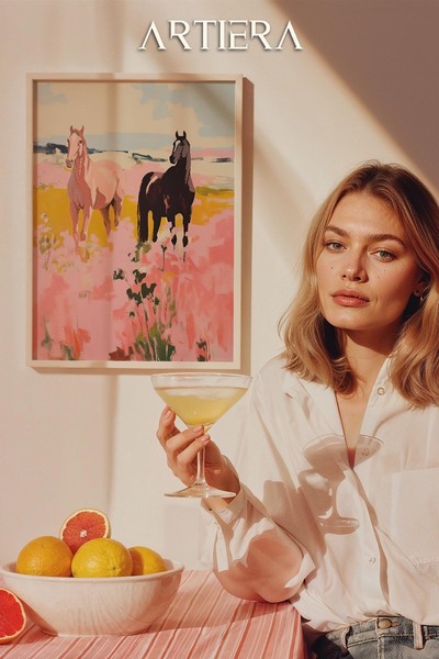 HİGUERA Πορτρέτο αλόγου Μοντέρνο μεσογειακό ιταλικό στυλ ζωγραφική κουζίνας μ...