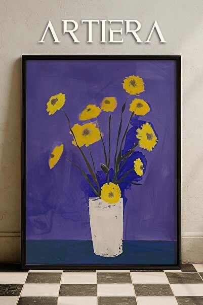 HİGUERA Maximalist Flowers - Πίνακας Κουζίνας με Ξύλινο Πλαίσιο, Διακόσμηση Κ...