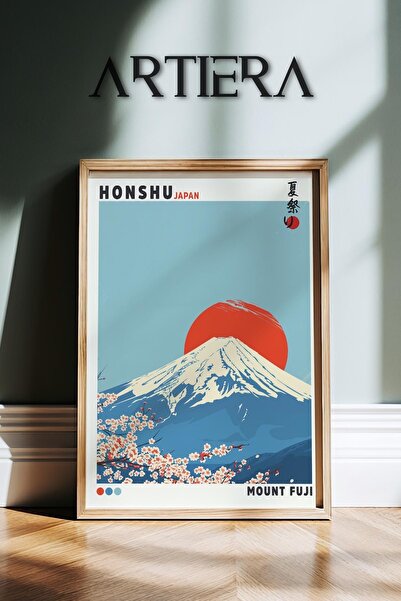 HİGUERA Honshu – Πίνακας τοίχου με ξύλινο πλαίσιο Fuji Mountain Modern Japand...
