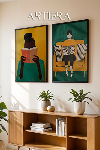 HİGUERA Διαβάζοντας σε χρώματα σμαραγδιού και μουστάρδας Αναπνεύσιμη επίγνωση...