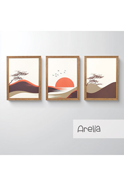 Ahsen resim çerçeve Set de 3 tablouri înrămate - Picturi abstracte pentru dec...