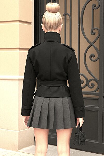 Delpino Kısa Kemerli Kadın Trençkot Ceket