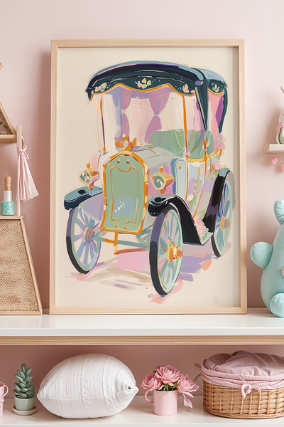 HİGUERA Θέμα Princess - Princess Carriage in Fairy Tales Κοριτσίστικο Δωμάτιο...