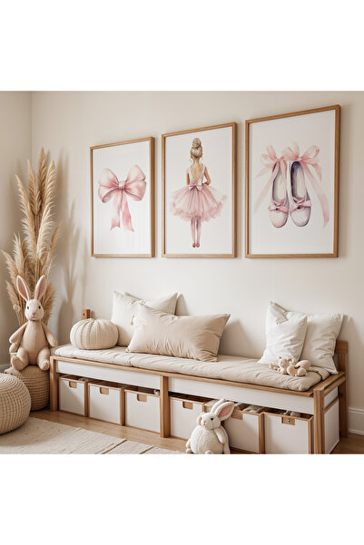 HİGUERA Πίνακας παιδικού και βρεφικού δωματίου με θέμα το μπαλέτο, κορδέλα κα...