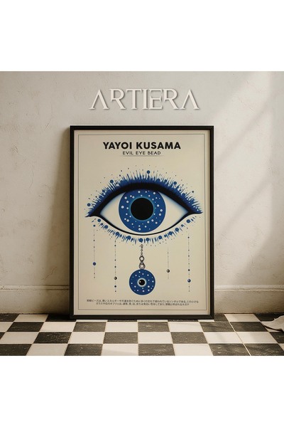 HİGUERA Yayoi Kusama Διάσημος Ζωγράφος Μπλε Μινιμαλιστικό Vintage Japandi Art...