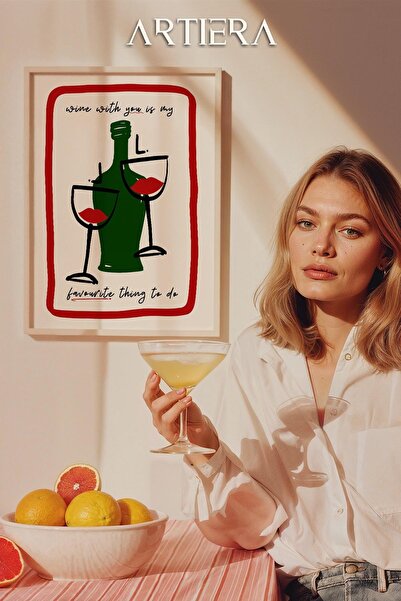 HİGUERA Τυπογραφία Μοντέρνα Μεσογειακή Ιταλική Ζωγραφική Κουζίνας με Ξύλινο Π...