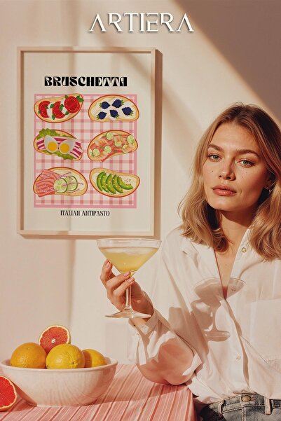 HİGUERA Τυπογραφία Μοντέρνα Μεσογειακή Ιταλική Ζωγραφική Κουζίνας με Ξύλινο Π...