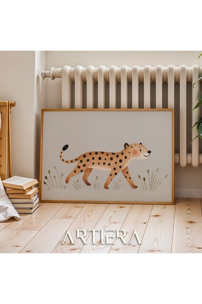 HİGUERA Cute Cheetah 2 Safari Animals Διακόσμηση αγοριού Παιδικού δωματίου Ορ...