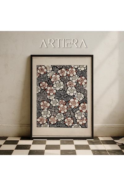 HİGUERA Μοτίβα λουλουδιών Βοτανική Vintage Ζωγραφική τοίχου με ξύλινο πλαίσιο...