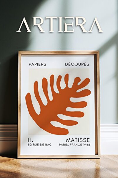 HİGUERA Σειρά Matisse Paper Cuttings Terracotta Abstract Πίνακας τοίχου με ξύ...