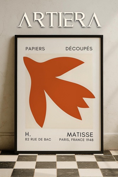 HİGUERA Σειρά Matisse Paper Cuttings Terracotta Abstract Tulip Ζωγραφική τοίχ...