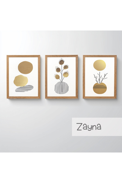 Ahsen resim çerçeve Set de 3 tablouri înrămate - Picturi abstracte pentru dec...