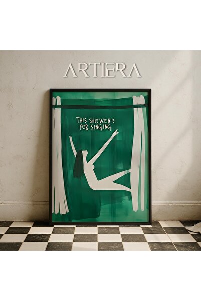 HİGUERA Σειρά Γυναικείας Μπάνιου Ντους Μοντέρνα ζωγραφική τοίχου με ξύλινο πλ...