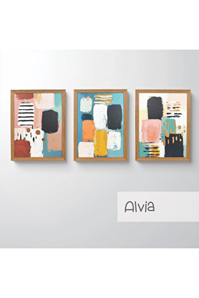 Ahsen resim çerçeve Set de 3 tablouri înrămate - Picturi abstracte pentru dec...