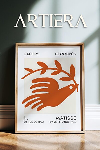 HİGUERA Σειρά Matisse Paper Cuttings Terracotta Abstract Pigeon Ζωγραφική τοί...