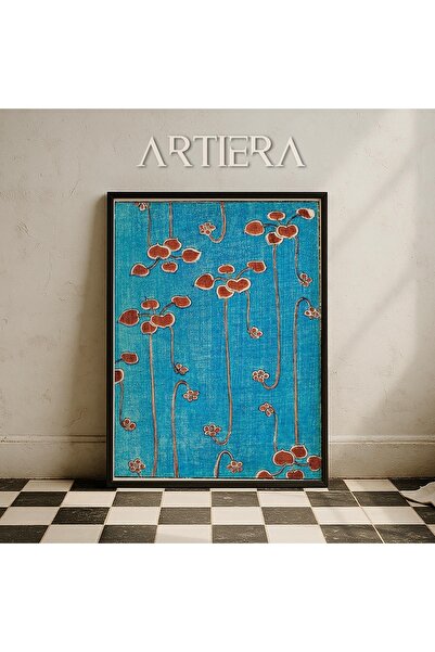 HİGUERA Βοτανικά μοτίβα λουλουδιών Vintage Japandi Art Ζωγραφική τοίχου με ξύ...