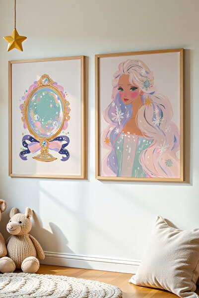 HİGUERA 2 τεμάχια Πριγκίπισσα με θέμα την ελαιογραφία Feel Girl Παιδικό δωμάτ...