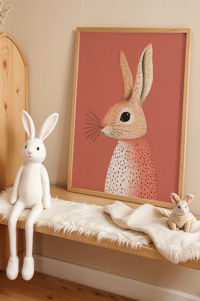 HİGUERA Χαριτωμένο Bunny Παιδικό Δωμάτιο και Βρεφικό Δωμάτιο Ζωγραφική τοίχου...