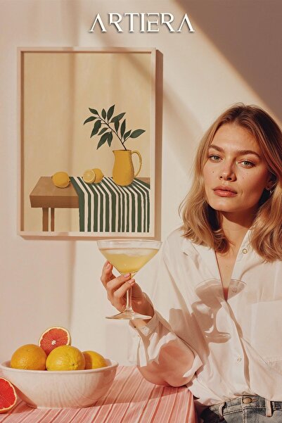 HİGUERA Λεμόνια - Μοντέρνο μεσογειακό ιταλικό στυλ Ξύλινο τραπέζι κουζίνας, Δ...