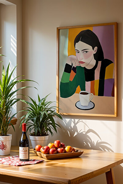 HİGUERA Πορτρέτο σε πολύχρωμα γεωμετρικά μπλοκ KTB Ζωγραφική τοίχου κουζίνας ...