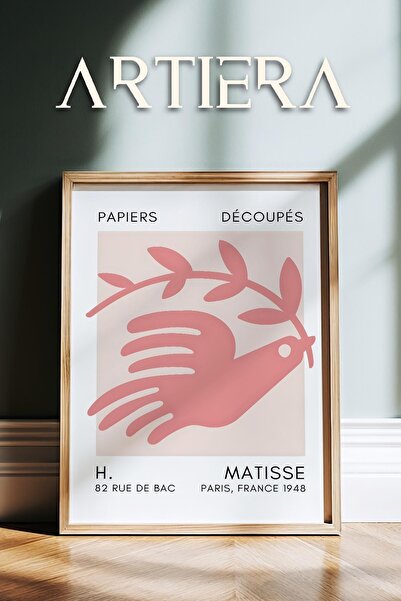 HİGUERA Σειρά Matisse Paper Cuttings Dusty Pink Abstract Pigeon Ζωγραφική τοί...