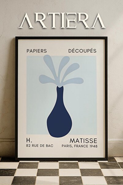 HİGUERA Σειρά Matisse Paper Cuttings Μπλε αφηρημένο βάζο ζωγραφική τοίχου με ...