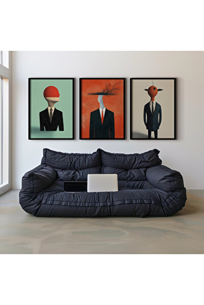 HİGUERA Τριπλή Ανθρώπινη Φιγούρα Κόκκινη Αφηρημένη Σειρά Ζωγραφική τοίχου με ...