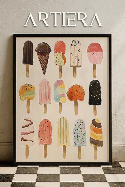 HİGUERA Παγωτά μινιμαλιστικής σχεδίασης - Πίνακας κουζίνας με ξύλινο πλαίσιο,...