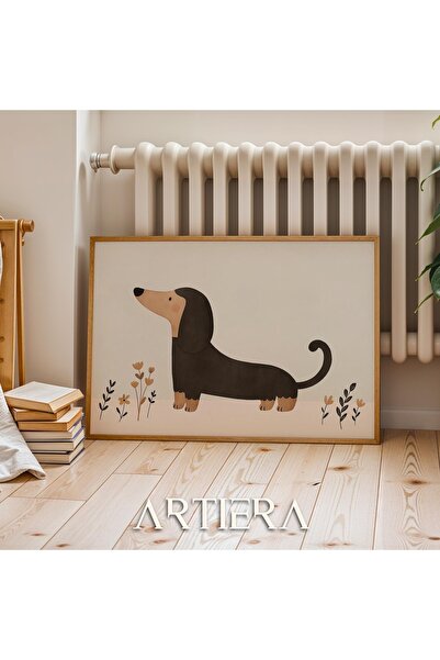HİGUERA Dachshund Sausage Dog Baby Διακόσμηση Παιδικού Δωματίου Οριζόντια ζωγ...