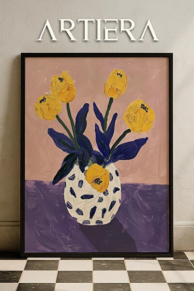 HİGUERA Maximalist Flowers - Πίνακας Κουζίνας με Ξύλινο Πλαίσιο, Διακόσμηση Κ...