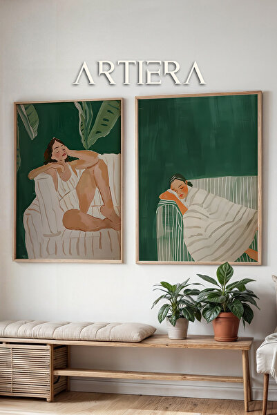 HİGUERA Tropical Relax Moment Oil Painting Feel Διπλό Ξύλινο Πλαίσιο Ζωγραφικ...