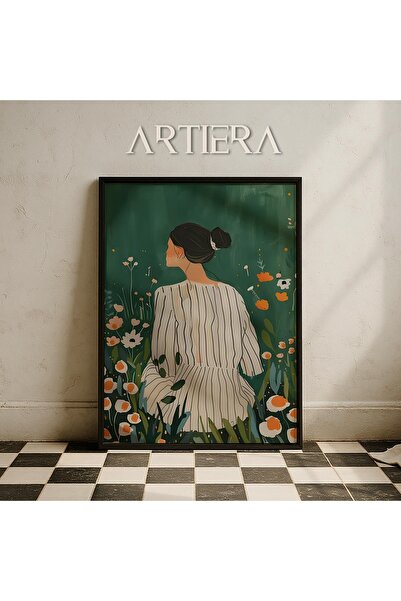 HİGUERA Αφηρημένο γυναικείο πορτρέτο Σύγχρονη ζωγραφική τοίχου με ξύλινο πλαίσιο