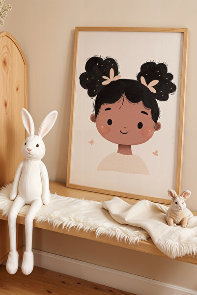 HİGUERA Smile Baby Girl - Πίνακας παιδικού και βρεφικού δωματίου με φυσικό ξύ...