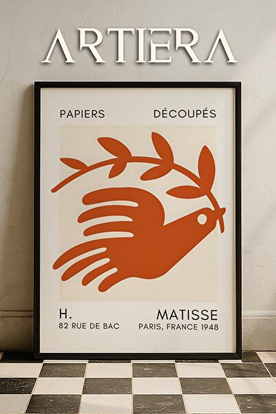 HİGUERA Σειρά Matisse Paper Cuttings Terracotta Abstract Pigeon Ζωγραφική τοί...