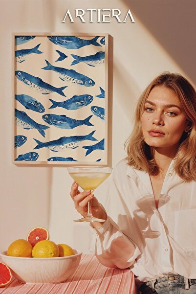 HİGUERA Ψάρια - Μεσογειακό ιταλικό στυλ Ξύλινο Πίνακας Κουζίνας, Διακόσμηση Κ...