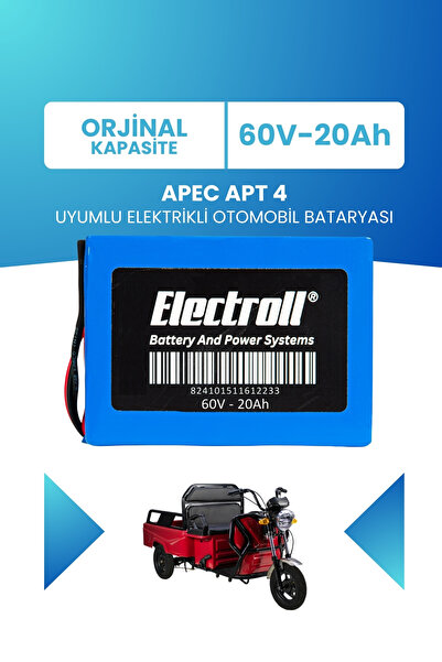 ELECTROLL Apec APT 4 Uyumlu Batarya (Standart Kapasite) LiFePO4 60V 20Ah Elek...