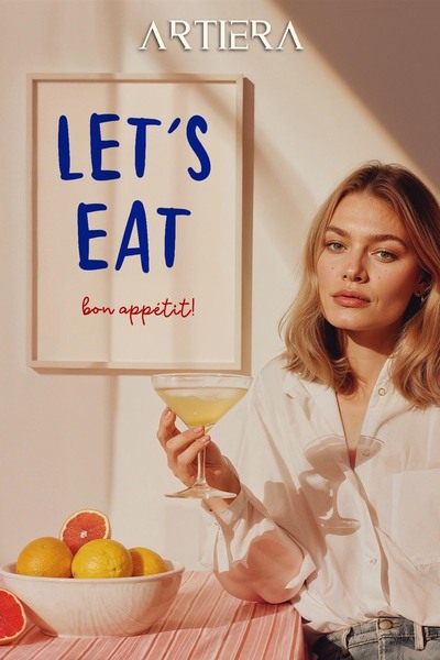 HİGUERA Τυπογραφία Μοντέρνα Μεσογειακή Ιταλική Ζωγραφική Κουζίνας με Ξύλινο Π...