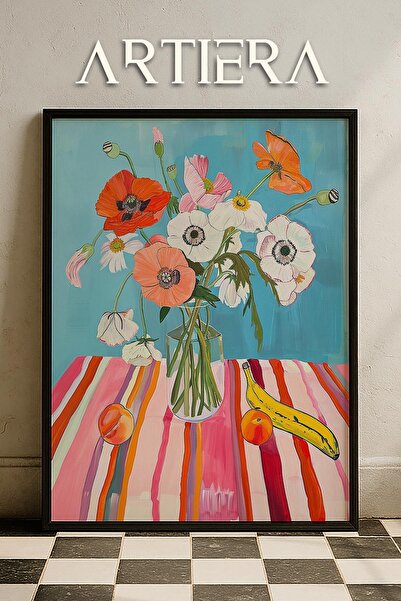 HİGUERA Maximalist Flowers - Πίνακας Κουζίνας με Ξύλινο Πλαίσιο, Διακόσμηση Κ...