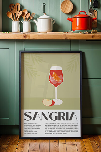 HİGUERA Μινιμαλιστικό Sangria Cocktail BAR Ζωγραφική τοίχου κουζίνας με φυσικ...