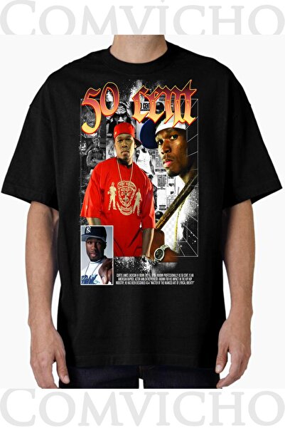 COMVİCHO تي شيرت مطبوع بتصميم 50 سنت v5 للجنسين