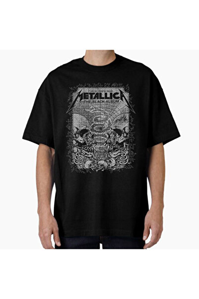 COMVİCHO تي شيرت مطبوع بتصميم معدني أسود للجنسين