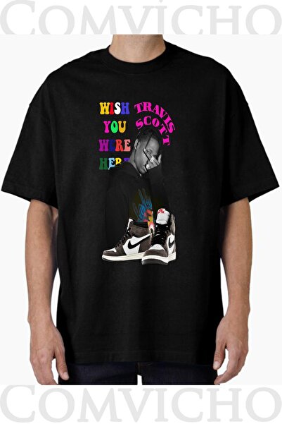 COMVİCHO تي شيرت مطبوع بتصميم ترافيس سكوت v21 للجنسين