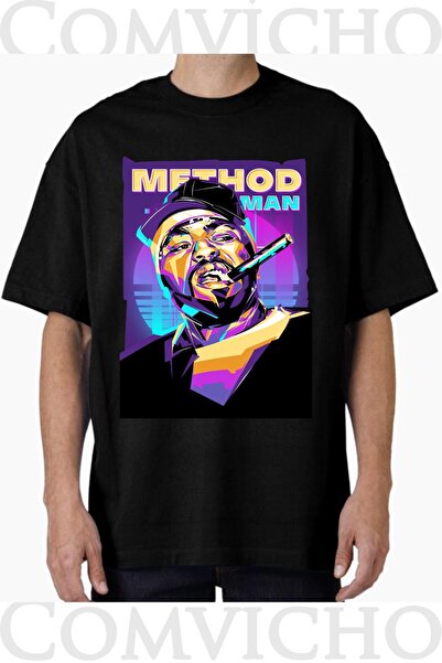 COMVİCHO Unisex Method Man V1 Design Printed Oversize T-Shirt